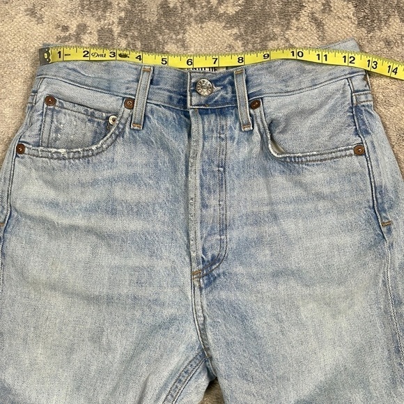 Agolde Riley High Rise Straight Crop Jeans in Shatter Light Blue Sz 24 - Picture 9 of 15